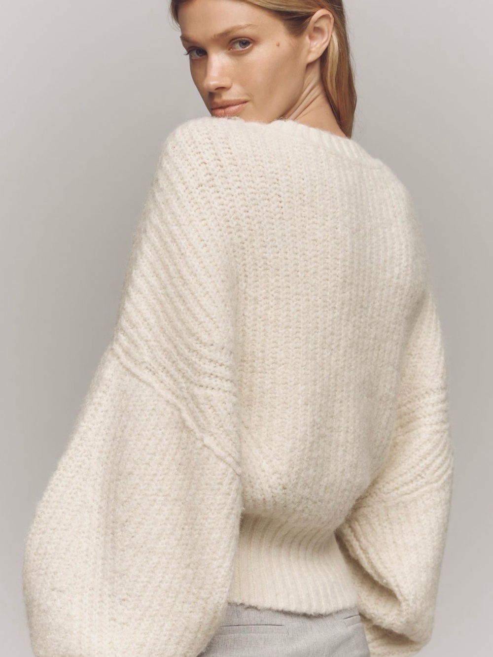 THE BLAKE SLOUCHY-SLEEVE CREW-NECK SWEATER BY PILCRO